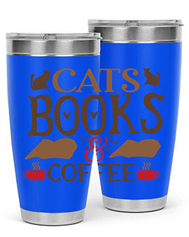 Cats Books Coffee Style 9#- cat- Tumbler
