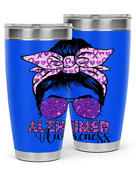 Girl Warrior Alzheimer Awareness 153#- alzheimers- Tumbler