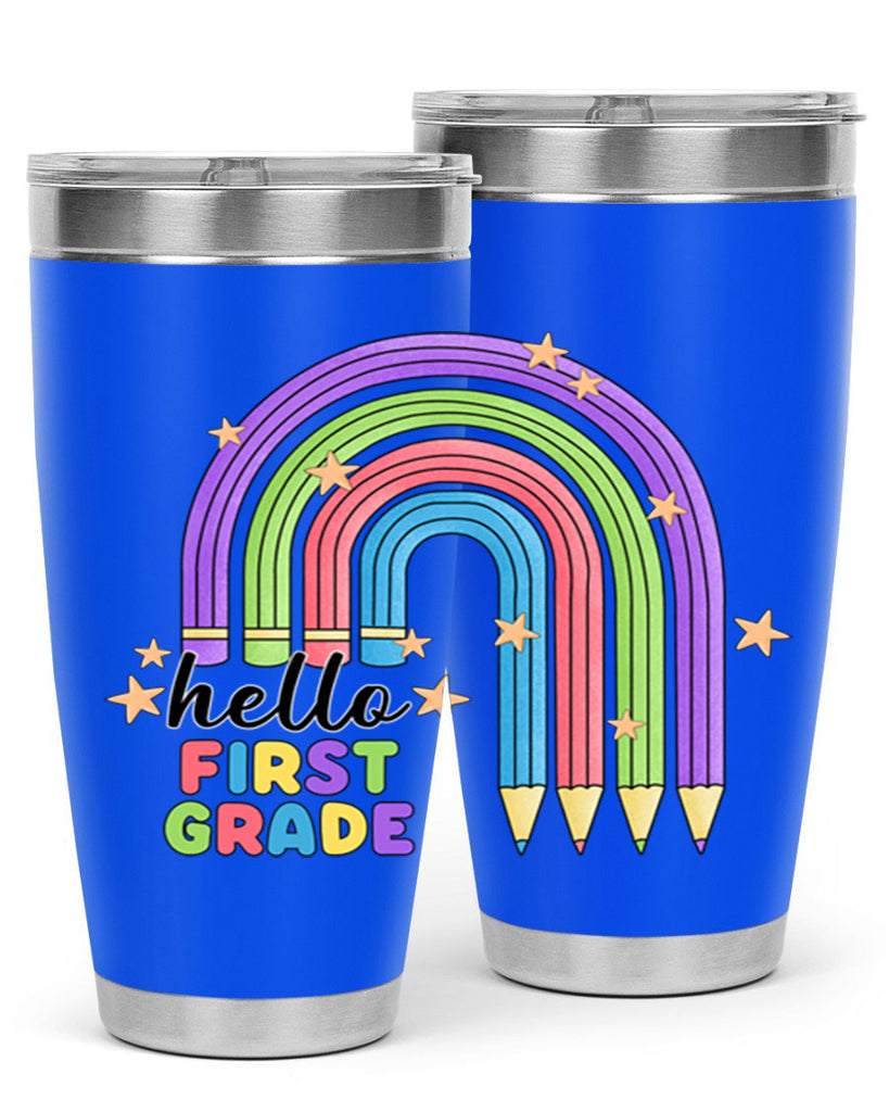 Hello 1st Grade Pencil Rainbow 14#- 1st grade- Tumbler