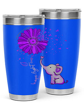 Hope Fight Cure Elephant Alzheimers Purple Ribbon 161#- alzheimers- Tumbler