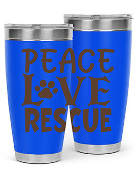 Peace Love Rescue Style 23#- cat- Tumbler