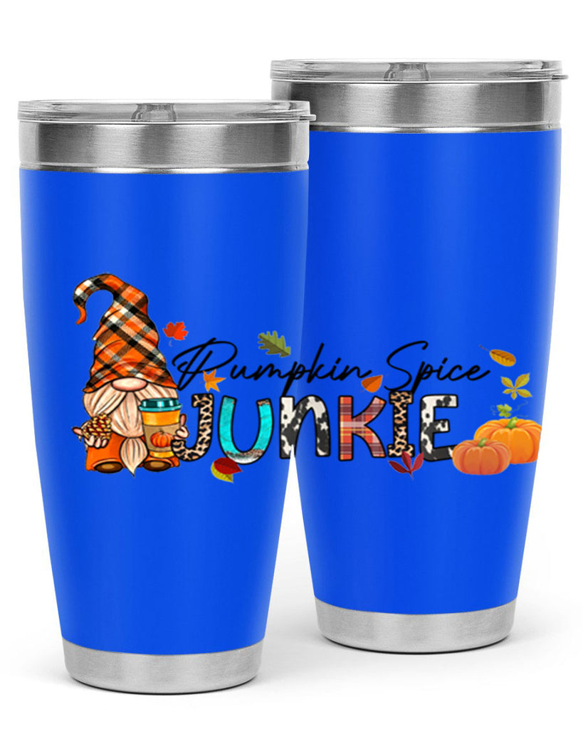PumpkinSpiceJunkieFallGnome 567#- fall- Tumbler