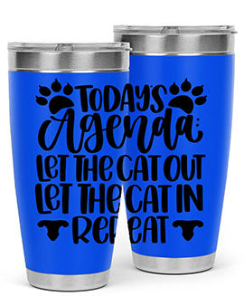 Todays Agenda Let Style 107#- cat- Tumbler