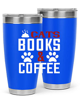 cats books and coffee Style 38#- cat- Tumbler