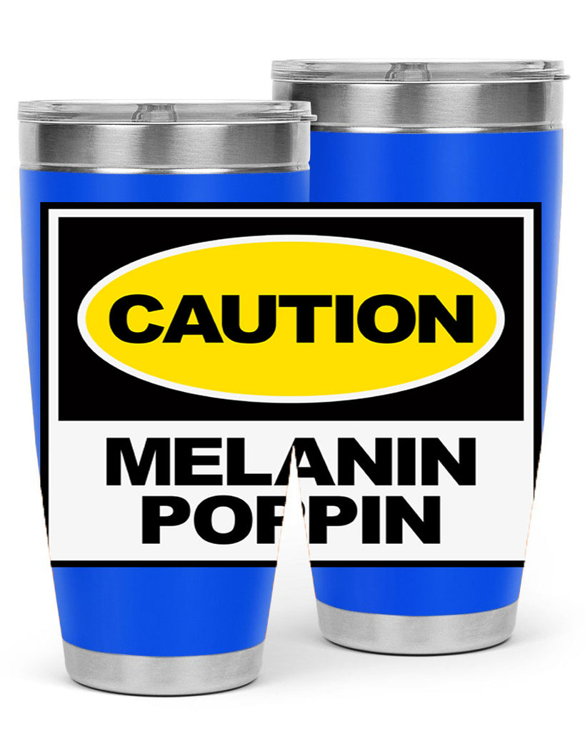 caution melanin poppin 188#- black words phrases- Cotton Tank