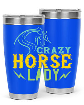 crazy horse lady Style 10#- horse- Tumbler