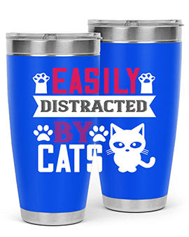 easily distracted by cats Style 47#- cat- Tumbler