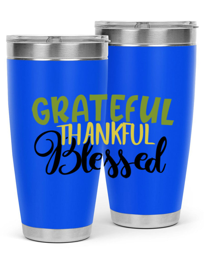 grateful thankful blessed 57#- thanksgiving- Tumbler