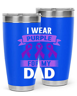 i wear purple for dad 169#- alzheimers- Tumbler