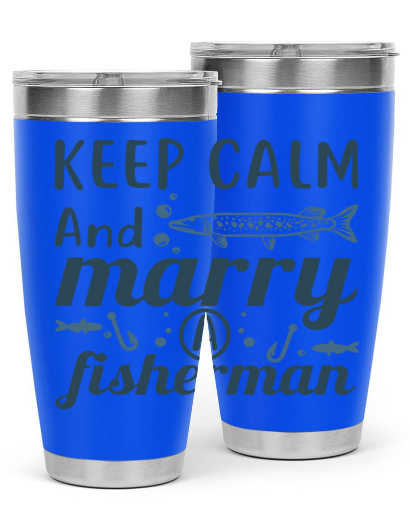 keep calm and merry 66#- fishing- Tumbler