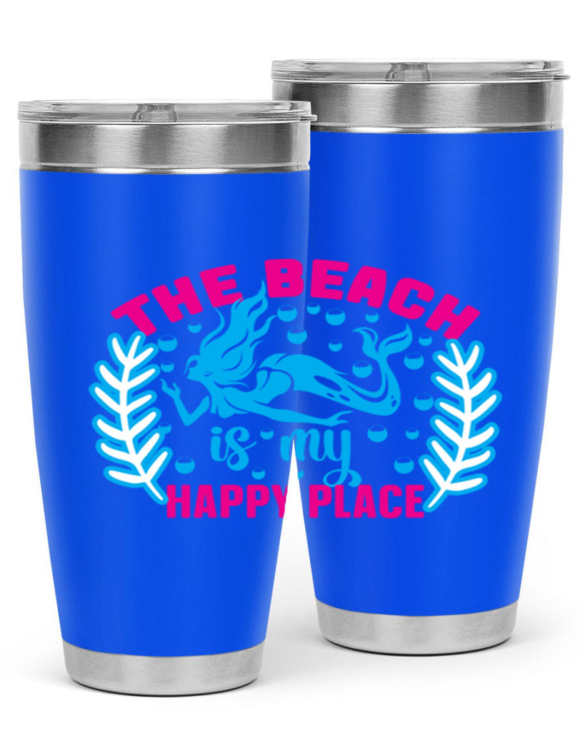 the beach is my happy place 626#- mermaid- Tumbler