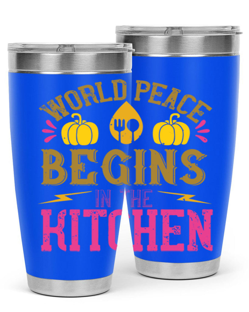 world peace begins in the kitchen 7#- vegan- Tumbler