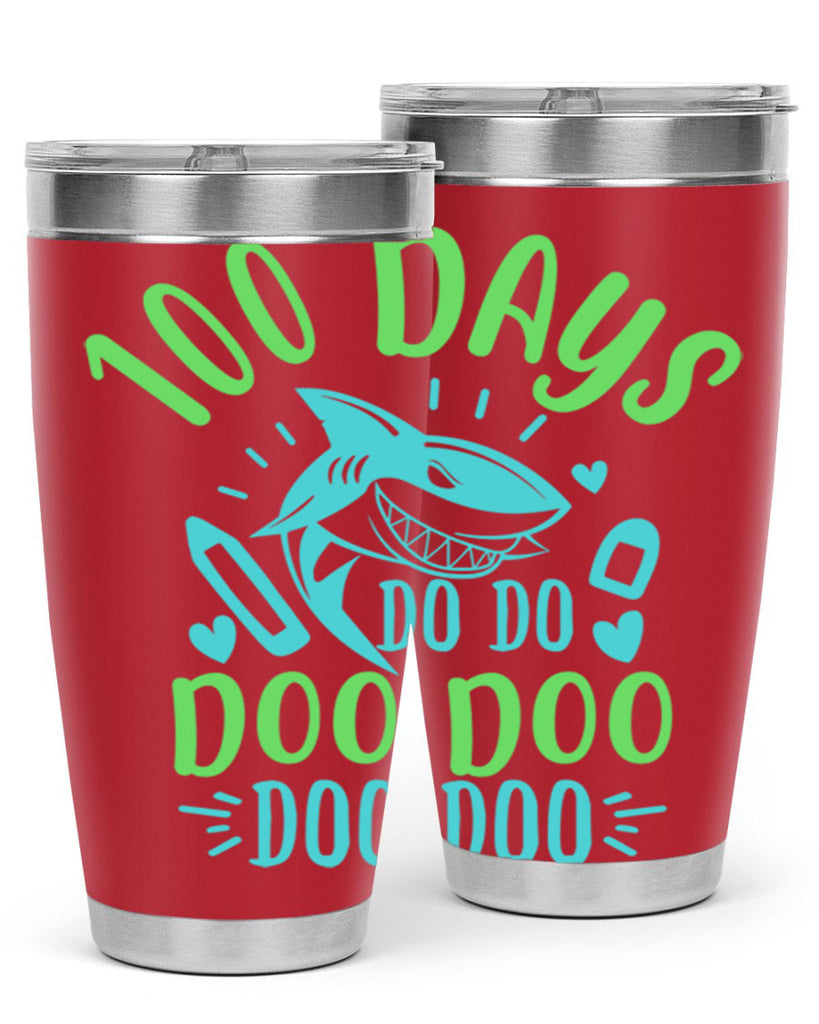 100 days shark doo doo 21#- 100 days of school- Tumbler