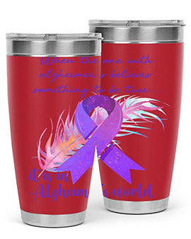 AlzheimerS Awareness Purple Ribbon 17#- alzheimers- Tumbler