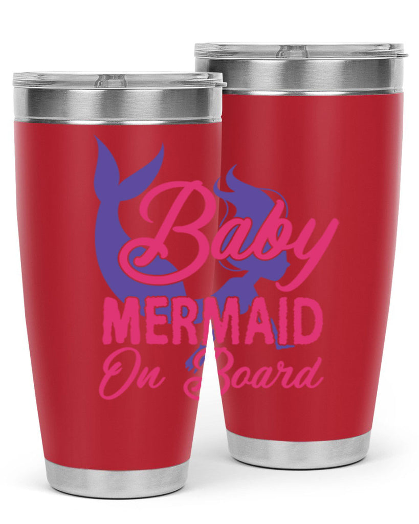 Baby Mermaid On Board 24#- mermaid- Tumbler