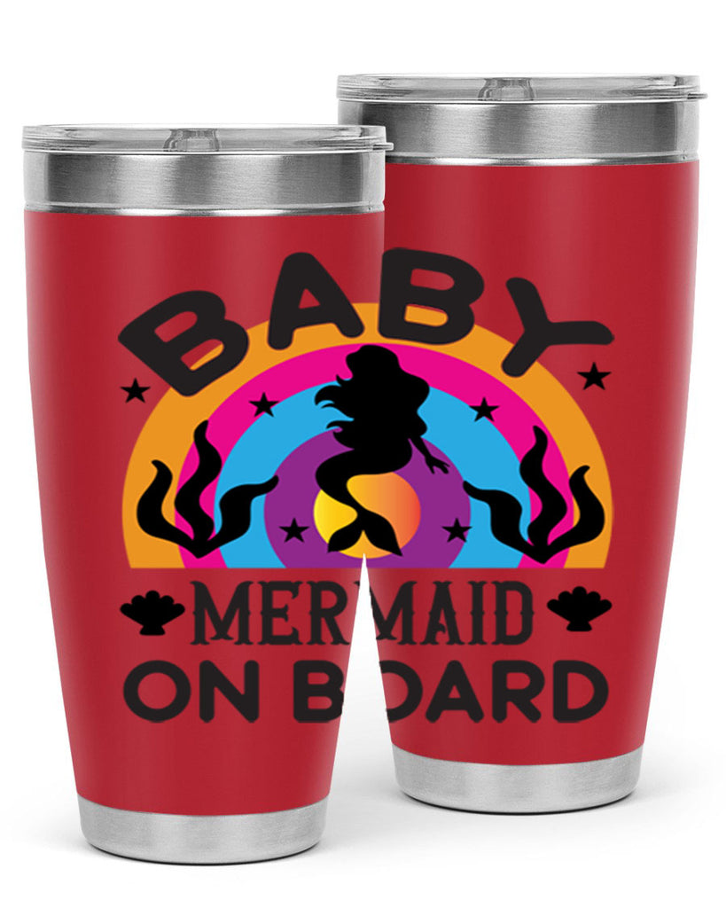 Baby mermaid on board 37#- mermaid- Tumbler