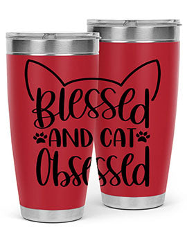 Blessed And Cat Obsessed Style 79#- cat- Tumbler
