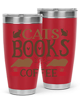 Cats Books Coffee Style 9#- cat- Tumbler