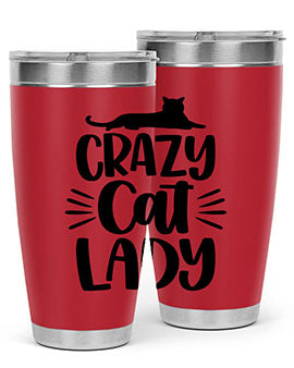 Crazy Cat Lady Style 92#- cat- Tumbler
