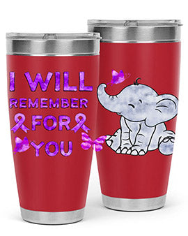 Elephant I Will Remember For You 132#- alzheimers- Tumbler