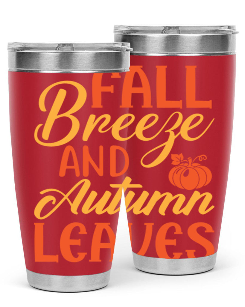 Fall Breeze and Autumn Leaves 92#- fall- Tumbler