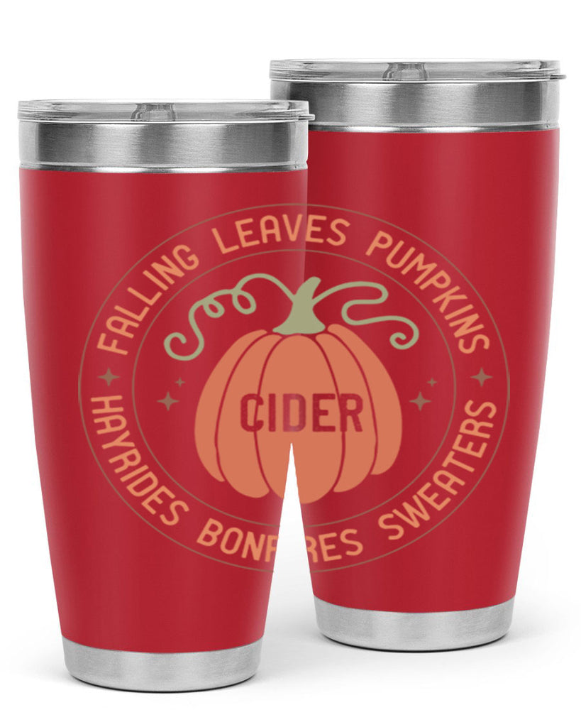 Falling Leaves Pumpkins Cider Hayrides Bonfires Sweaters 168#- fall- Tumbler