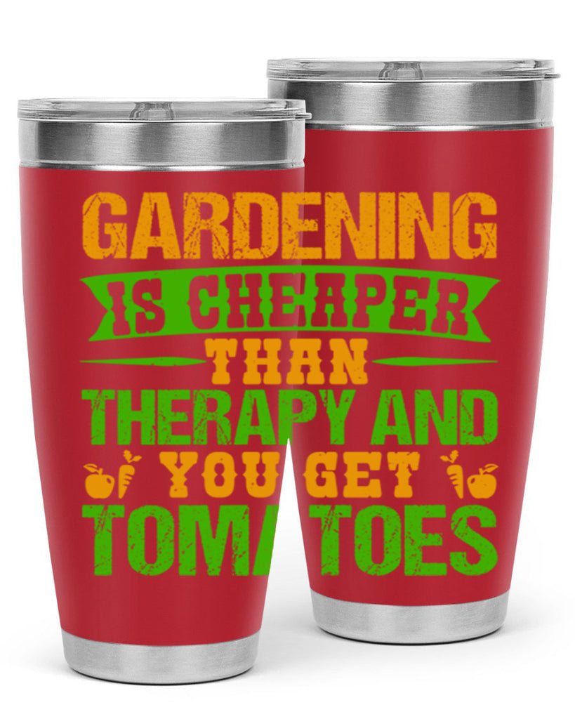 Gardening is cheaper than therapy 63#- farming and gardening- Tumbler