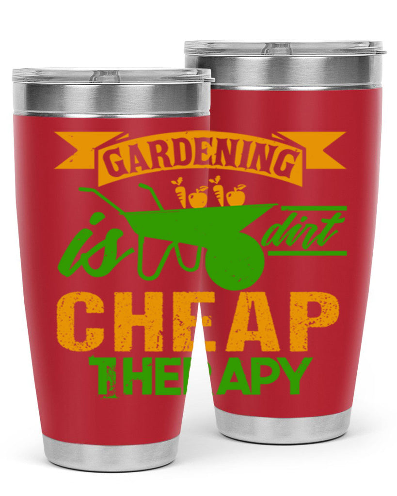 Gardening is dirt cheap therapy 62#- farming and gardening- Tumbler