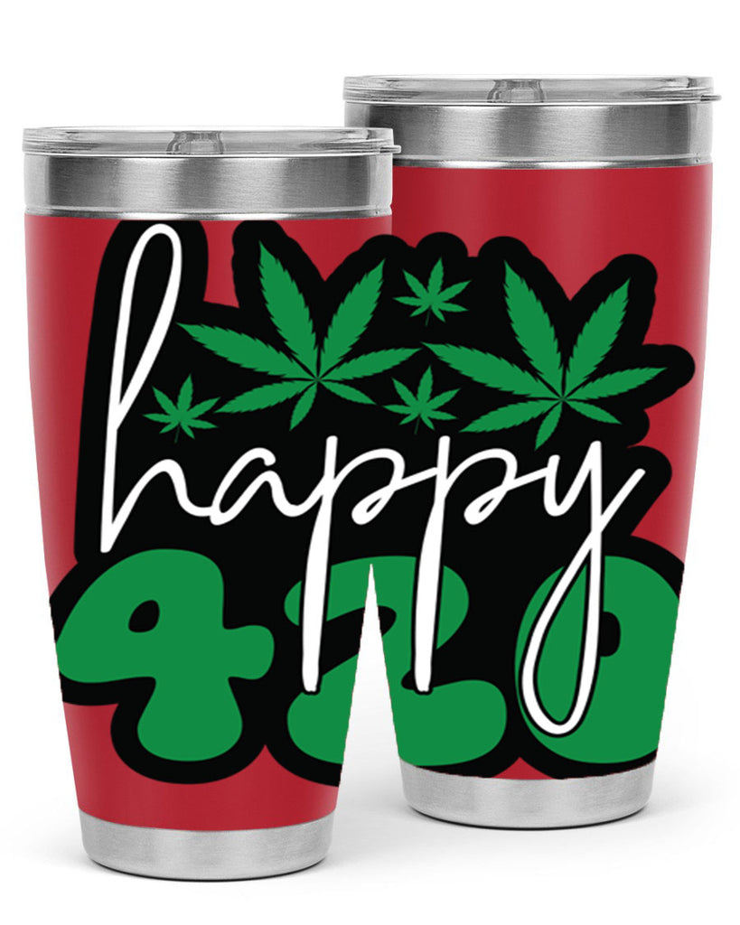 Happy 420 102#- marijuana- Tumbler