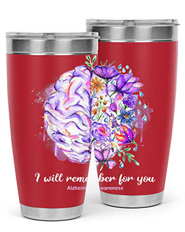 I Will Remember For You Brain Alzheimers Awareness 183#- alzheimers- Tumbler