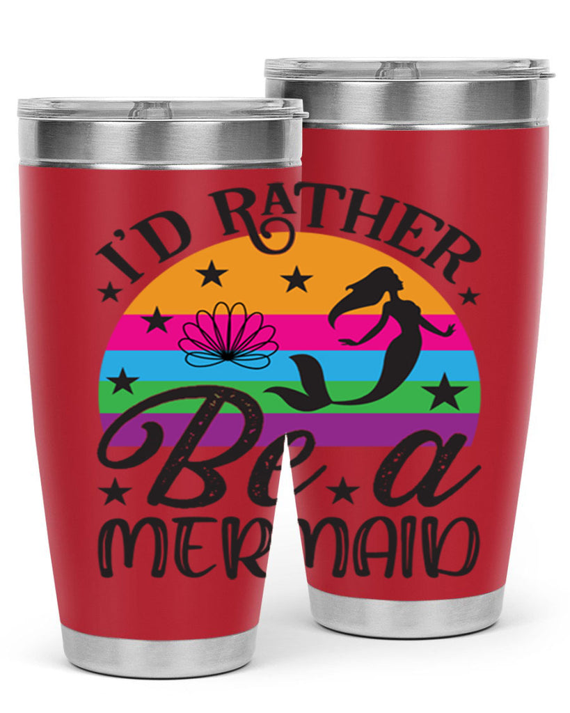 Id rather be a mermaid 236#- mermaid- Tumbler