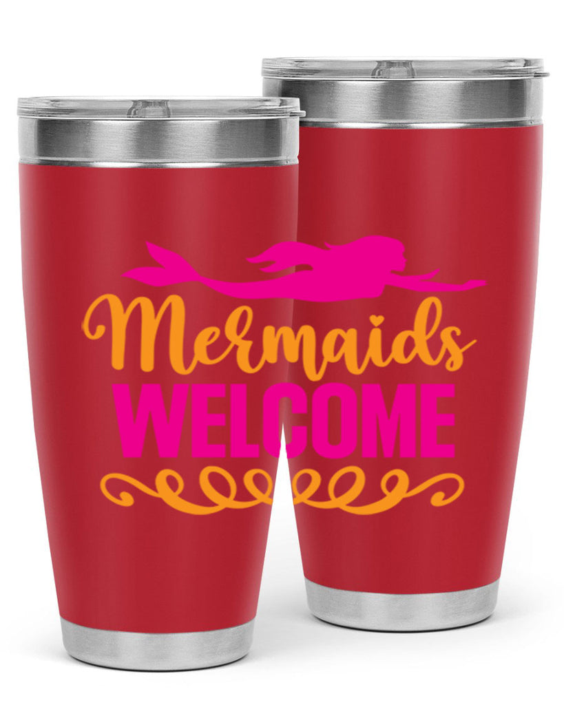 Mermaids Welcome 472#- mermaid- Tumbler