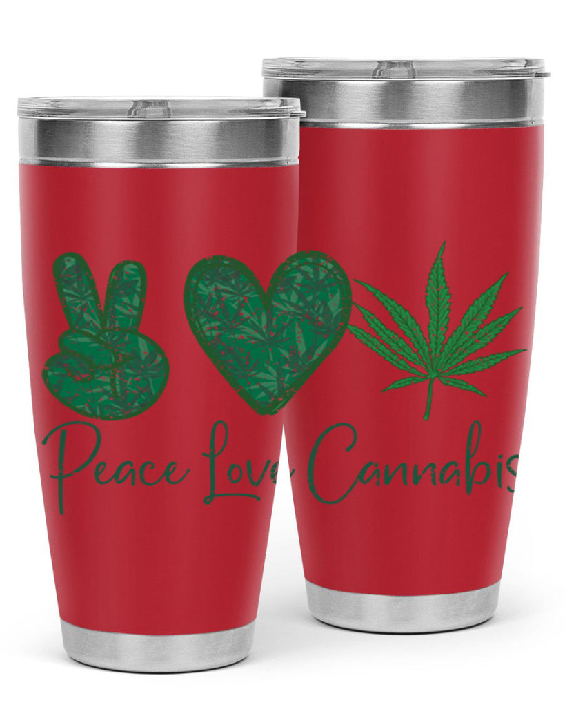 Peace Love Cannabis Sublimation 217#- marijuana- Tumbler