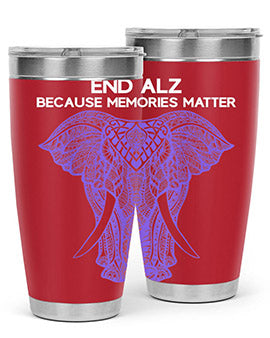 Purple Elephant Alzheimer Awareness 211#- alzheimers- Tumbler