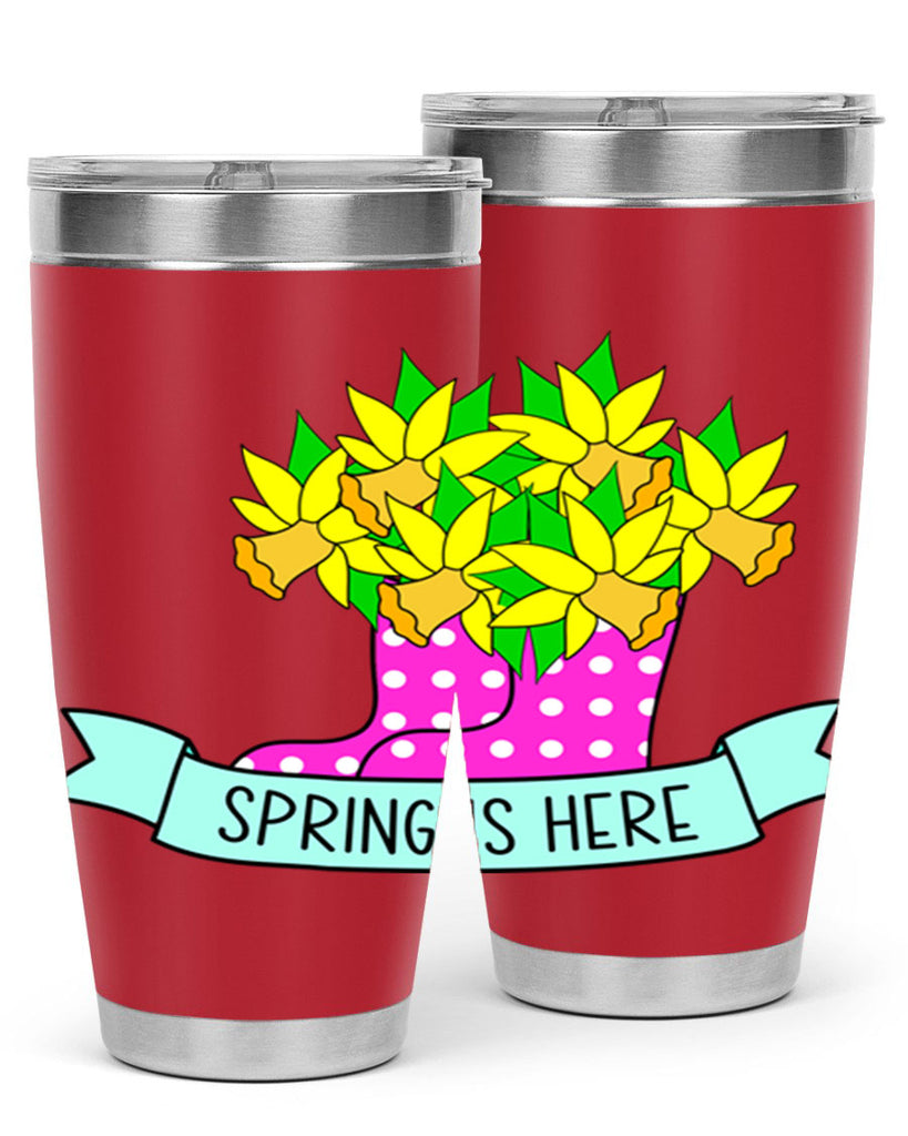 Spring is here daffodil rainboots442#- spring- Tumbler