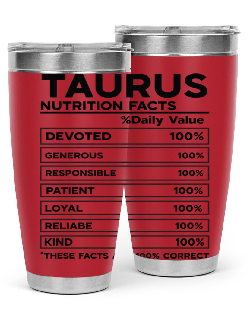 Taurus Nutrition Facts 490#- zodiac- Tumbler