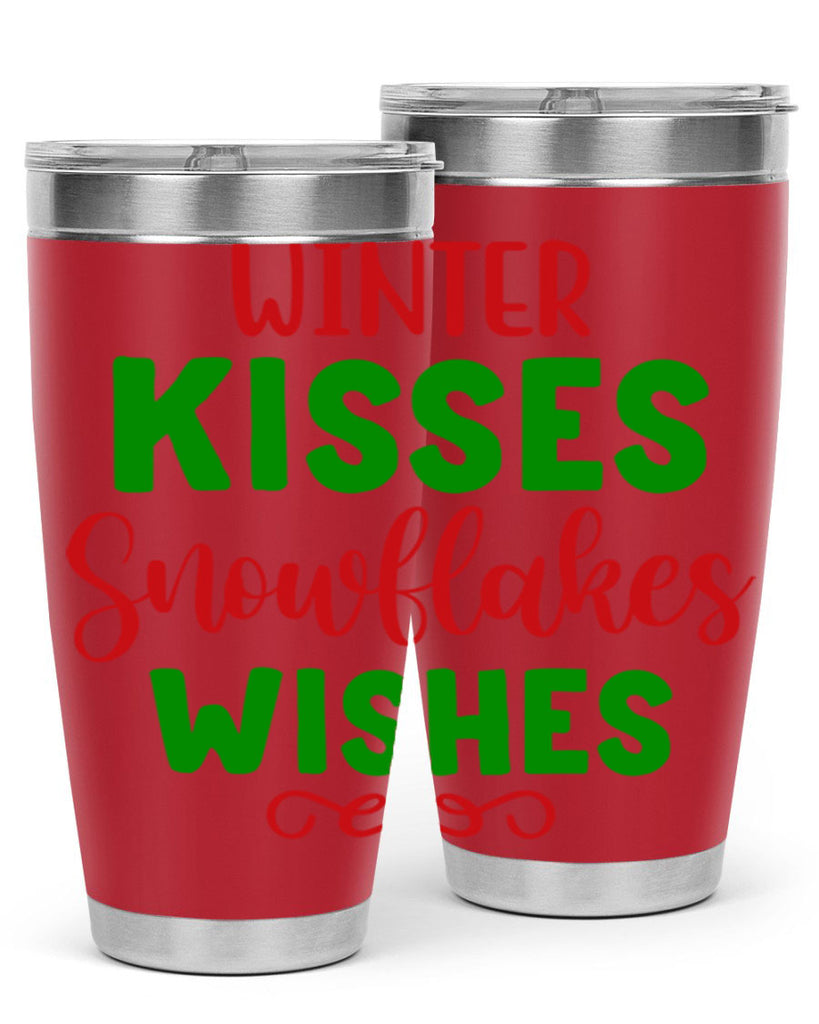 Winter Kisses Snowflakes Wishes 523#- winter- Tumbler