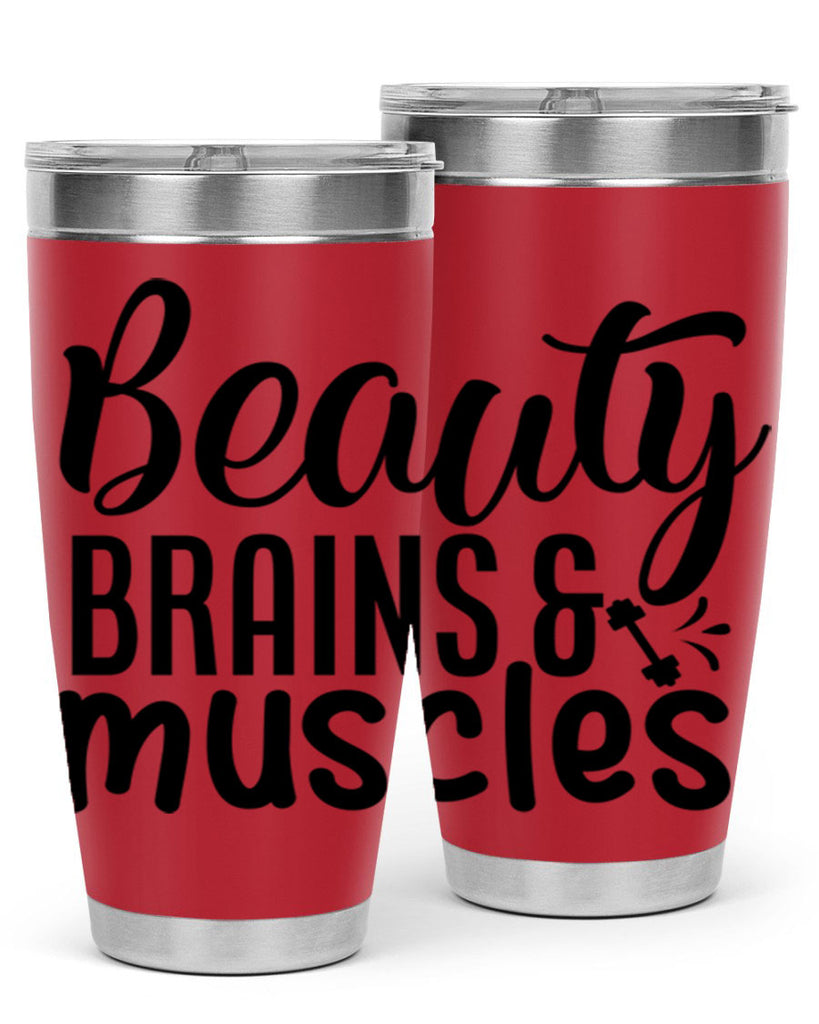 beauty brains muscles 51#- gym- Tumbler