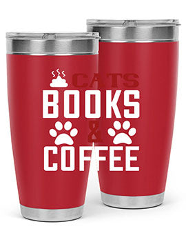 cats books and coffee Style 38#- cat- Tumbler