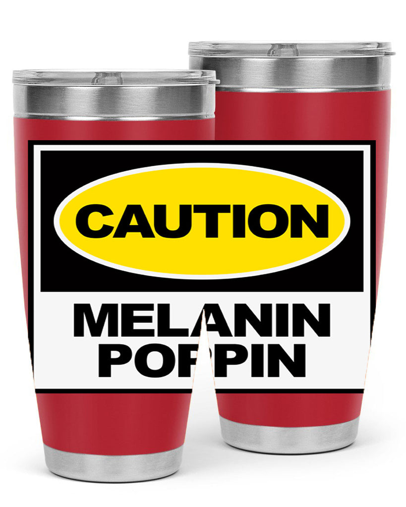 caution melanin poppin 188#- black words phrases- Cotton Tank