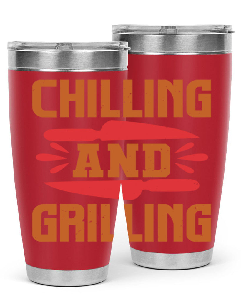 chilling and grilling 48#- bbq- Tumbler