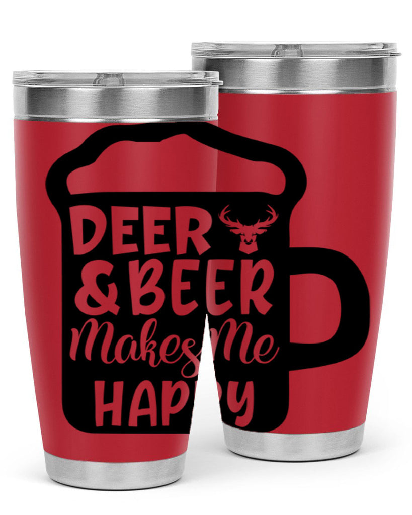 deer and beer makes me happy 17#- hunting- Tumbler