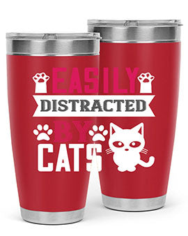easily distracted by cats Style 47#- cat- Tumbler