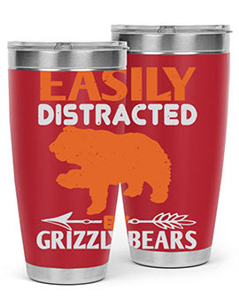 easily distracted by grizzly bears 10#- Bears- Tumbler