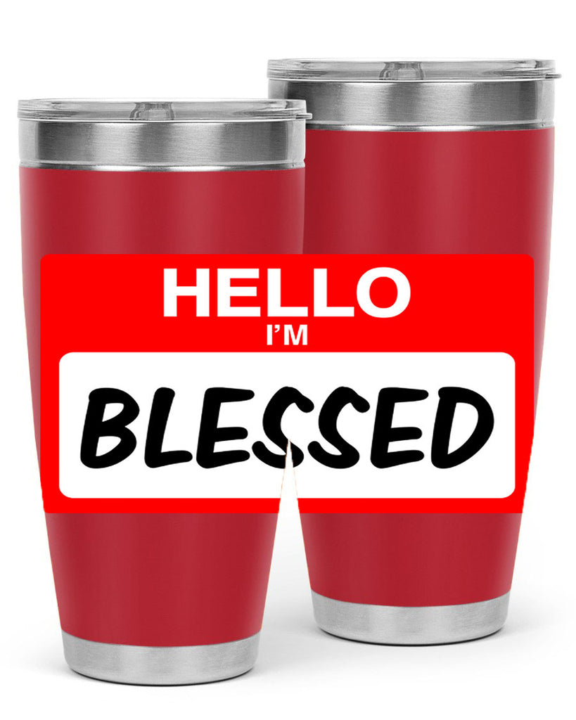 hello im blessed 133#- black words phrases- Cotton Tank