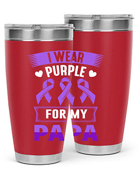 i wear purple for papa 174#- alzheimers- Tumbler