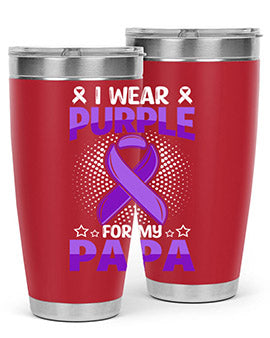 i wear purple for papa 175#- alzheimers- Tumbler