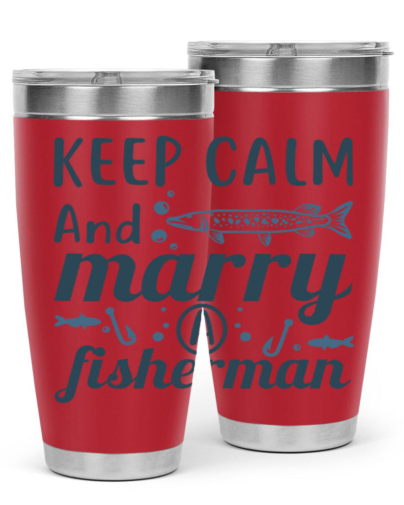 keep calm and merry 66#- fishing- Tumbler