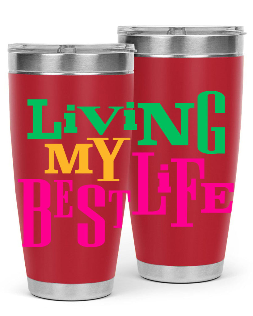 living my best life 96#- black words phrases- Cotton Tank