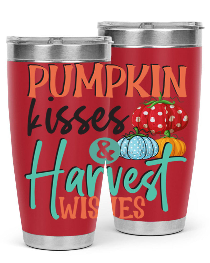 pumpkin kisses harvest wishes 526#- fall- Tumbler
